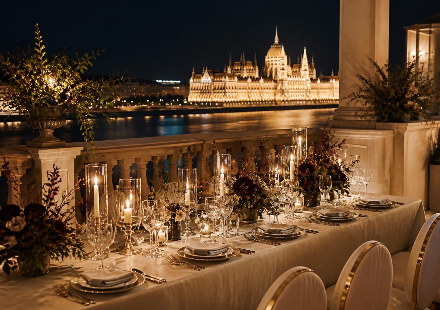 Budapest River Palace esti fényekben